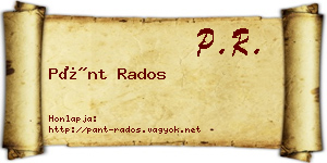 Pánt Rados névjegykártya